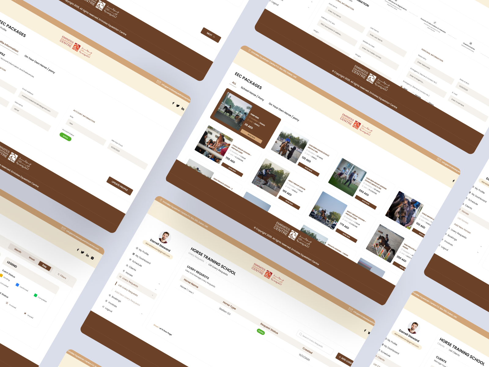 Emirates Equestrian Centre — Horse Riding Club Website UI project preview